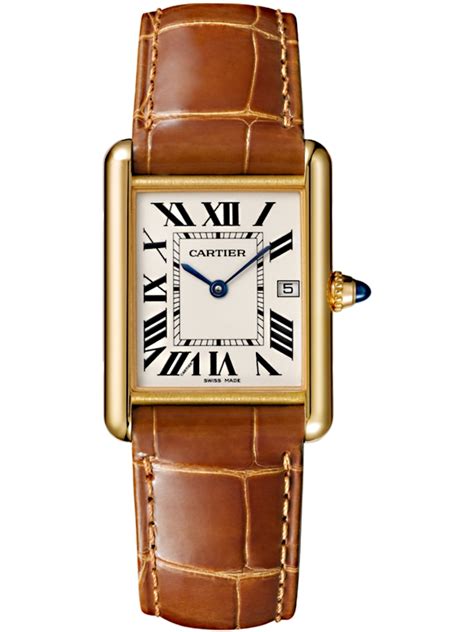 cartiar watch|cartier gold leather watch.